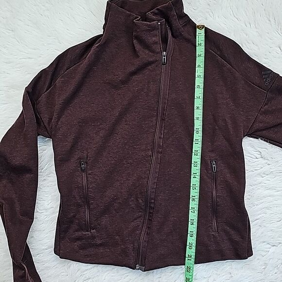 Stella McCartney -911 by Adidas Heartracer Full Zip Moto Style Jacket Burgundy S - Picture 10 of 13